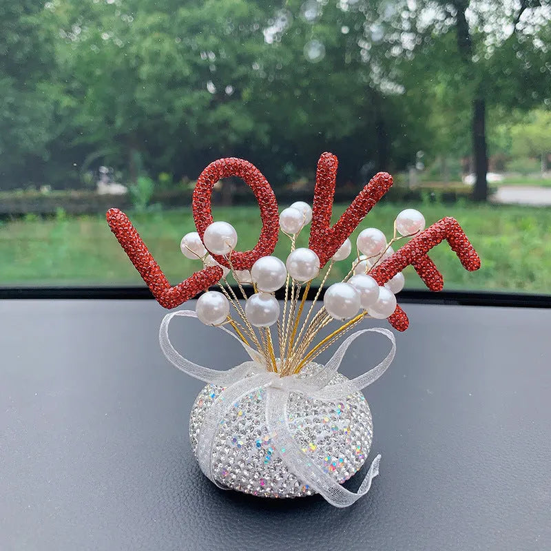 Clay car decoration ornament with diamond star design for vehicle centre console