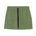 Men's thin grey polyester basketball shorts with an elastic waistband.