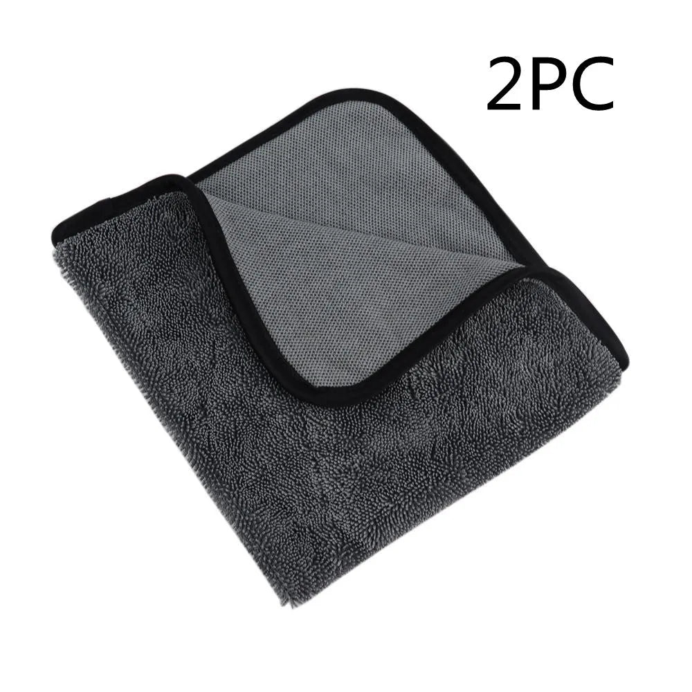 Grey 40cm x 40cm microfiber car wash towel for drying vehicles