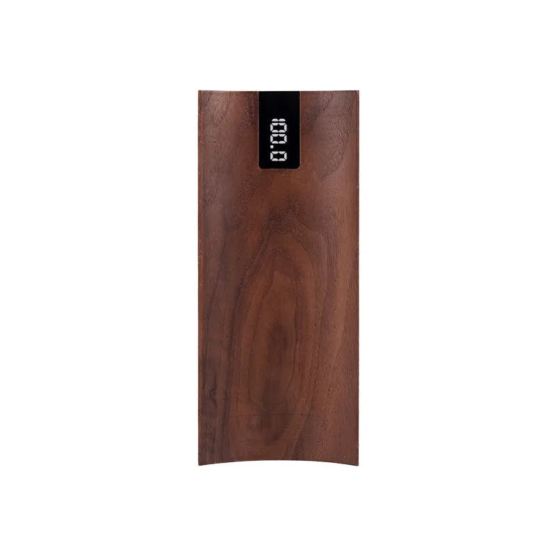 Electronic tea scale with wooden body, digital display, 200g range, and tea spoon accessory