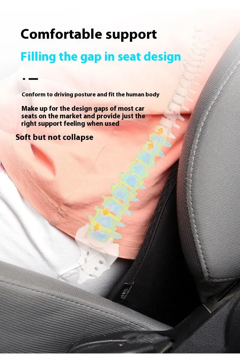 Flat black memory foam car seat cushion for increasing driving height.