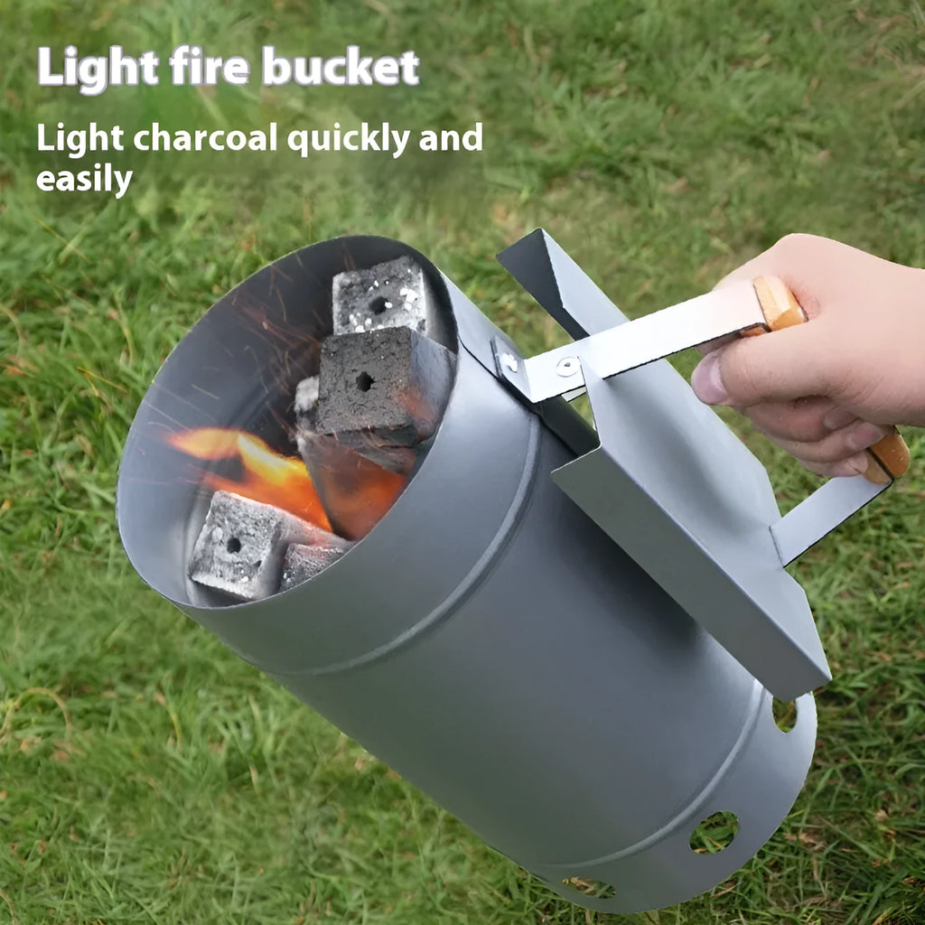 Zinc-iron alloy outdoor charcoal barbecue bucket igniter firelighter tool