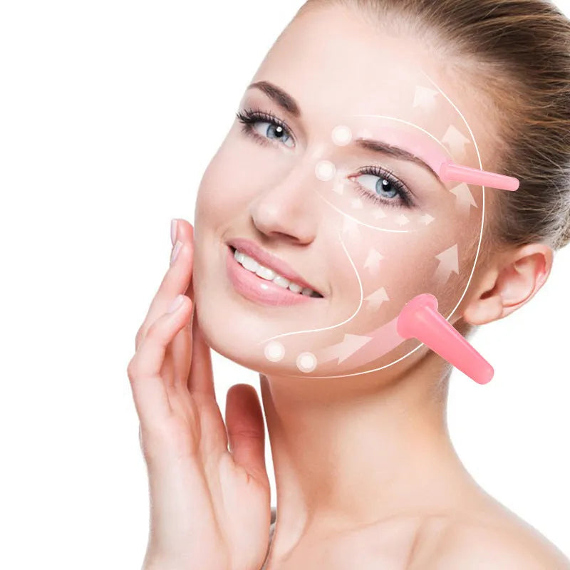 Silicone cupping device 4-piece set with yarn bag for face eye beauty skin care lifting and body shaping