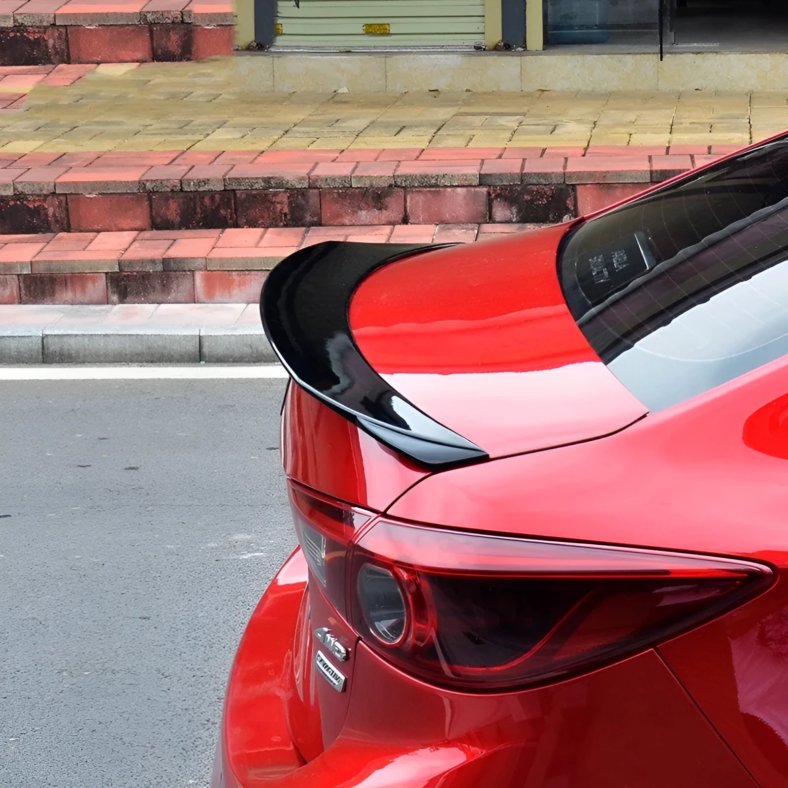 Bright black Mazda 3 tail trim blade for 2014-2021 Axela Exela models
