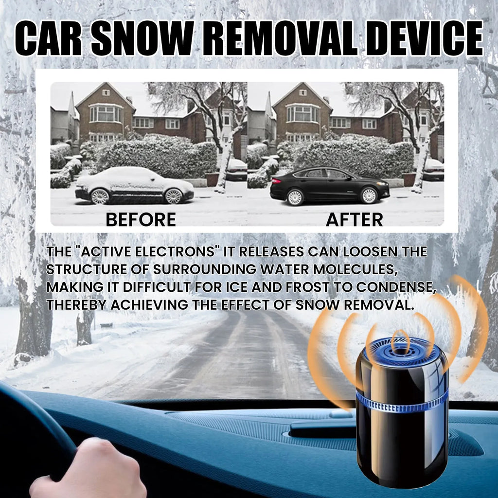 Compact handheld car windscreen defroster tool for melting ice and snow