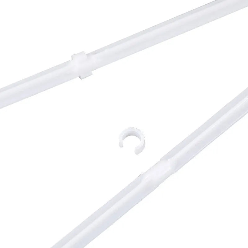 10 white PP plastic car window flag pole holder clips laid out on a surface.