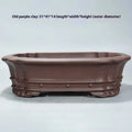 Purple sand handmade rectangular antique begonia flower pot for desktop plants.