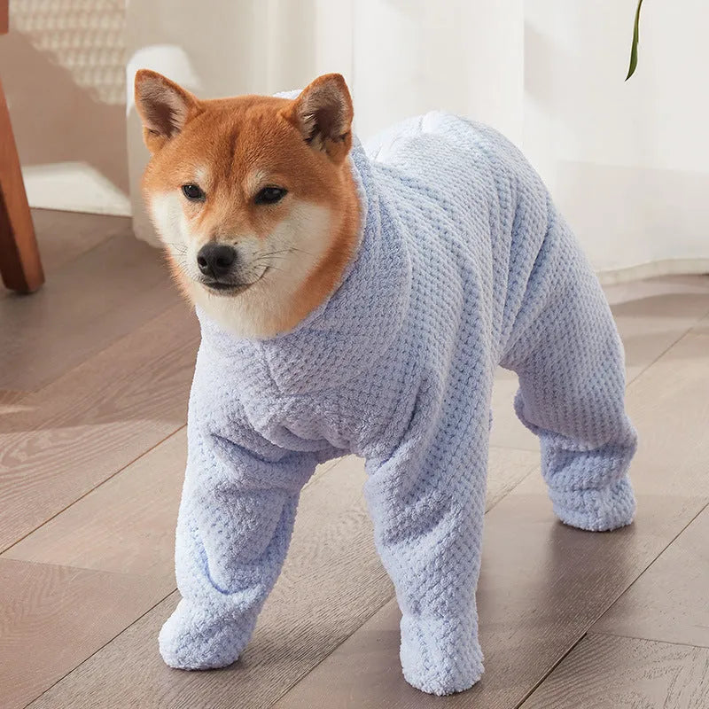 Thickening quick-drying cotton absorbent pet towel wearable scrubbing style, back length 30-82cm, multiple sizes