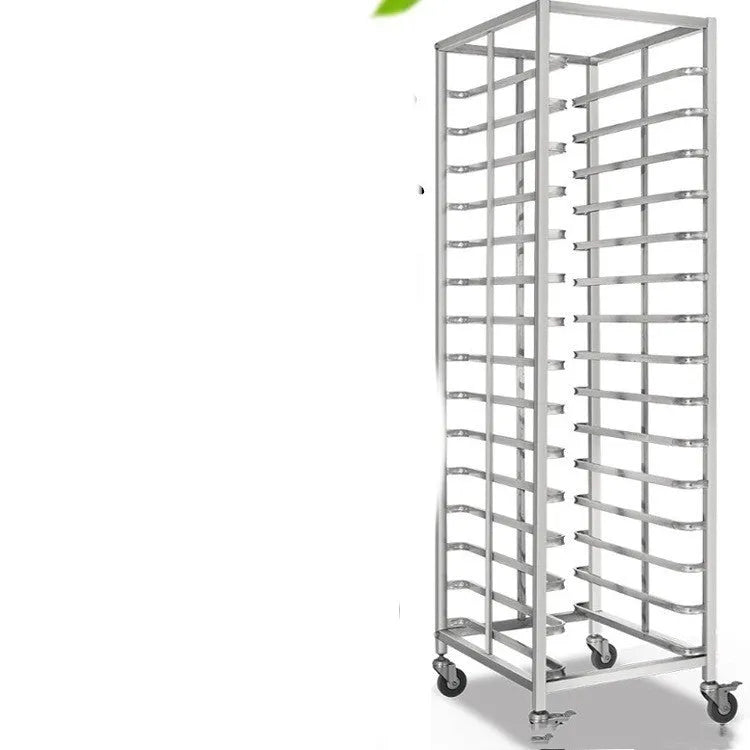 Stainless steel six-layer baking tray rack with locking mechanism for 40x60cm trays