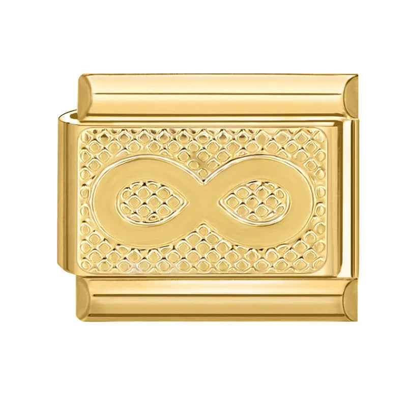 DIY light luxury creative Italian bracelet accessory pendant stainless steel 1x0.9cm drip oil finish gold background