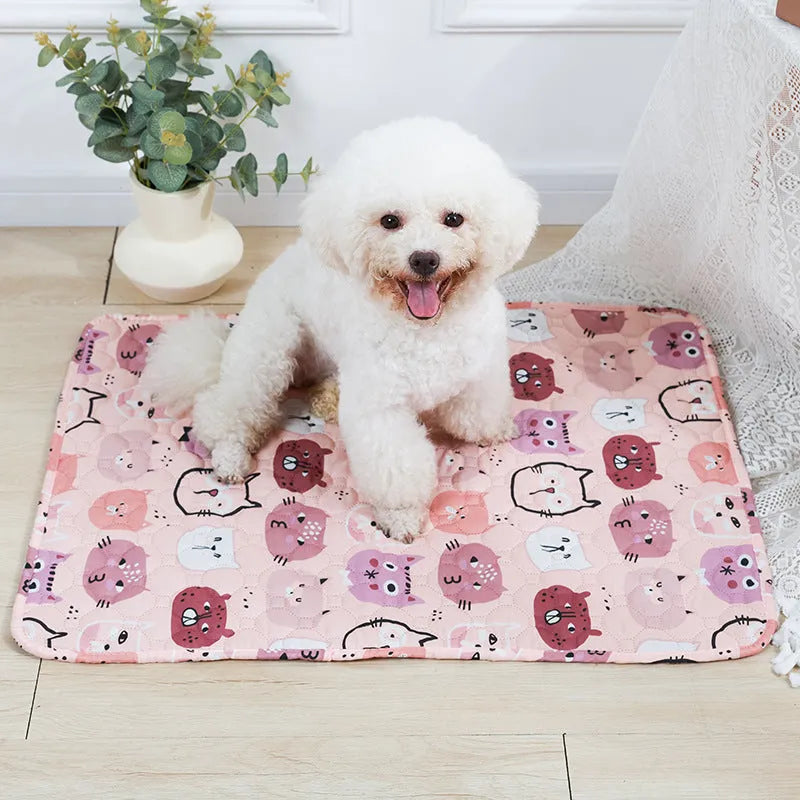 Reusable washable pet urine pad in animal world pattern with waterproof gasket