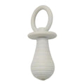 Four coloured TPR rubber pacifier-style pet chew toys with squeakers for puppies and kittens.