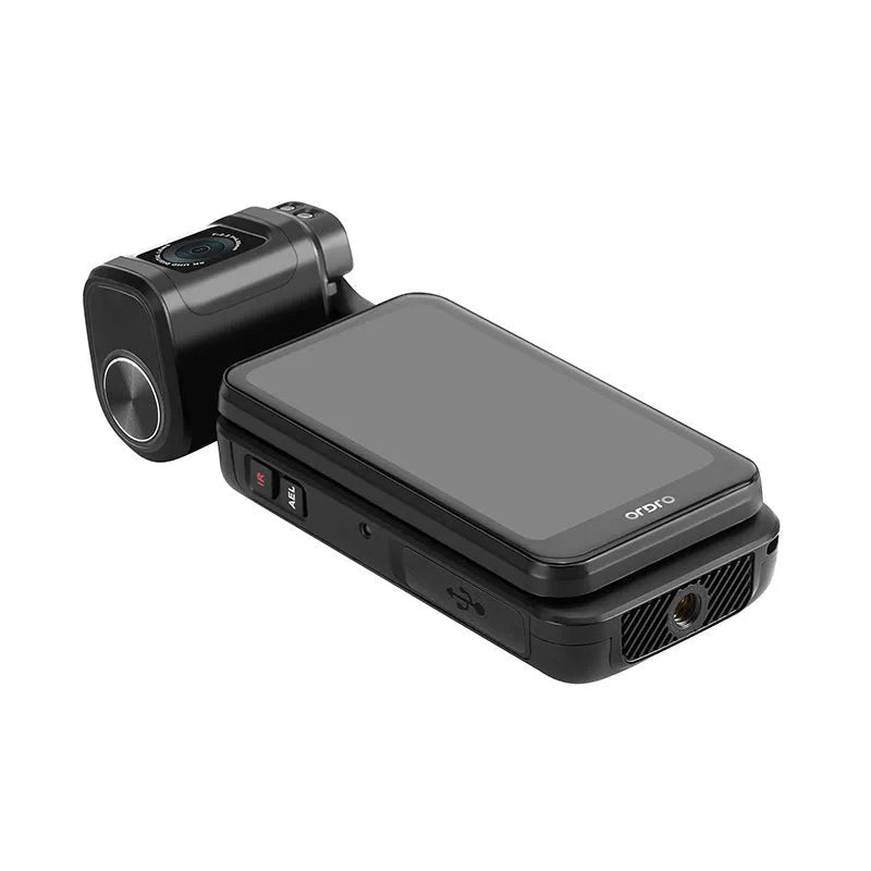 M3 pocket camera black with 180 degree flip screen open showing 3.5 inch LCD touchscreen