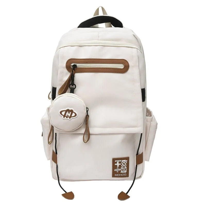 Large capacity waterproof leisure travel backpack in multiple colours with contrast stitching