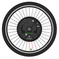 Black 26-inch bicycle rear wheel with integrated Imotor 3.0 alloy hub motor for e-bike conversion