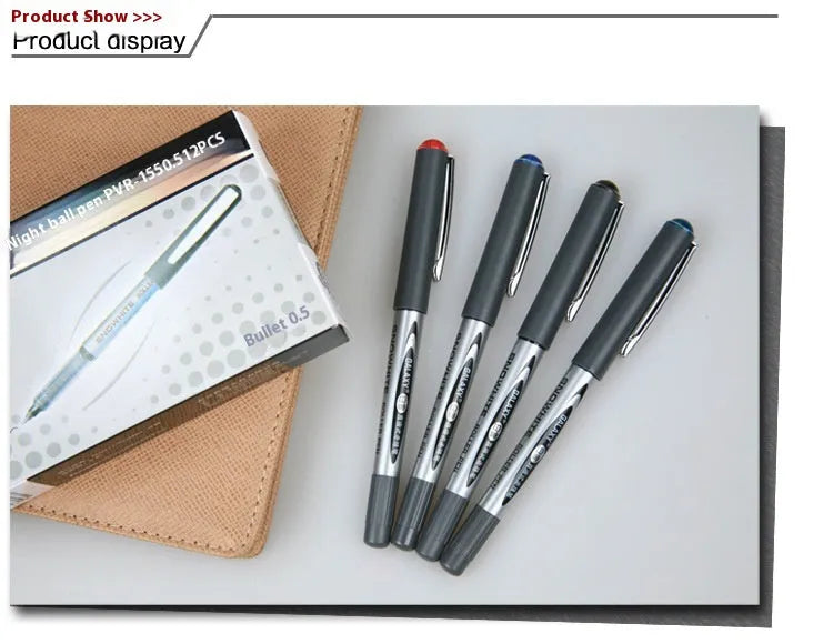 Set of 12 black, blue, and red 0.5mm water-based quick-drying signature pens