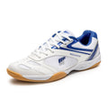 White table tennis sneakers with red accents, showing mesh panels, lace-up front, and rubber outsole.