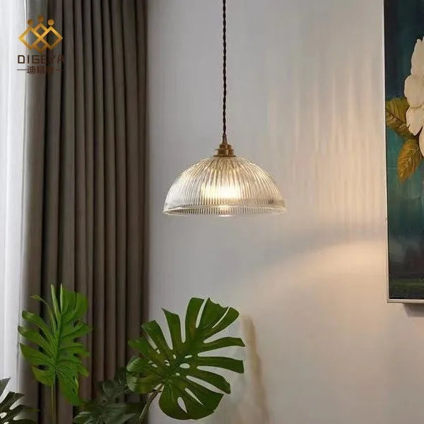 Nordic minimalist glass ceiling light 20cm diameter warm light for dining room