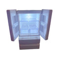 White plastic miniature toy model with internal LED lighting turned on, showing detailed structure.