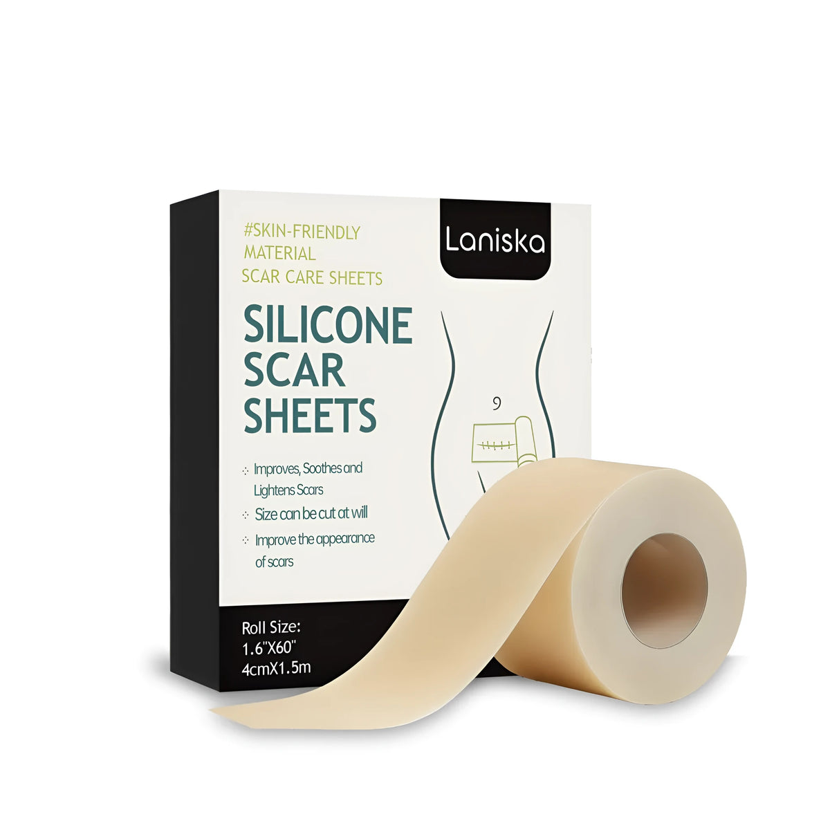 Silicone scar sheet repair patch with tea tree oil and aloe extract, self-adhesive single patch