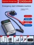 12400mAh car jump starter emergency power supply with aluminium alloy housing and LED light