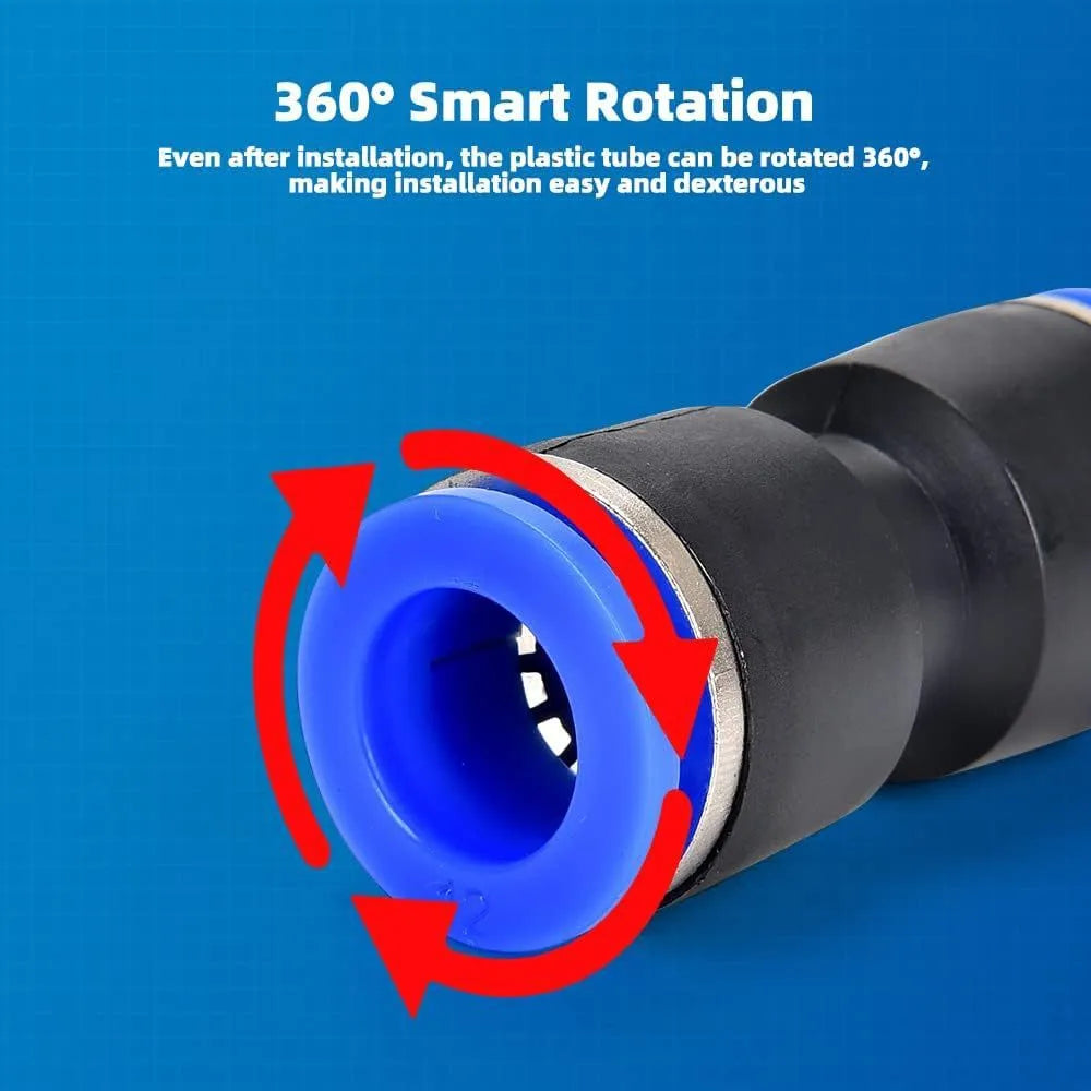 Set of 60 alloy plastic pneumatic push-in connectors with R1/4 and R1/2 fittings.