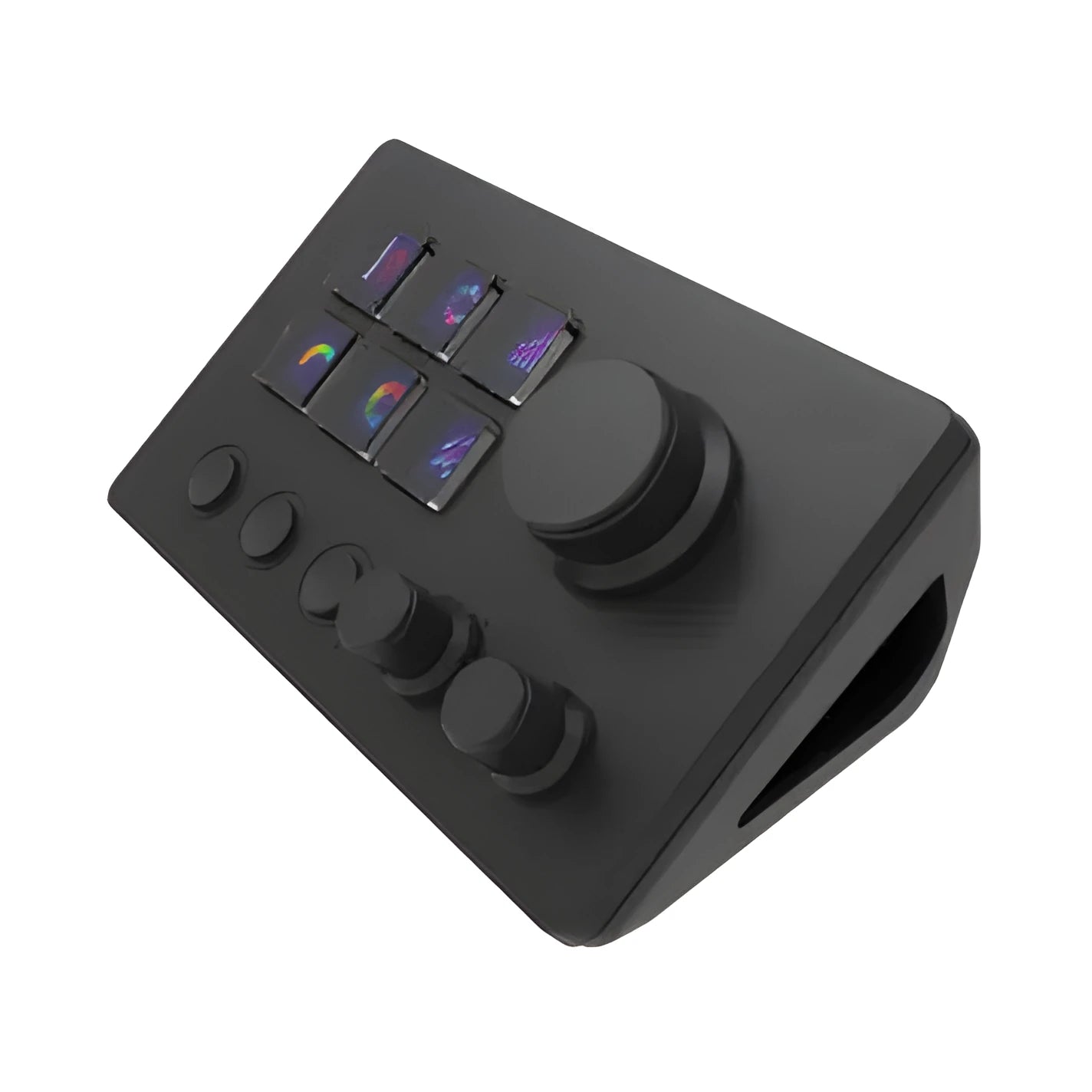 Visual Keyboard N3 programmable macro keypad in black or white with silica gel keys and USB cable.