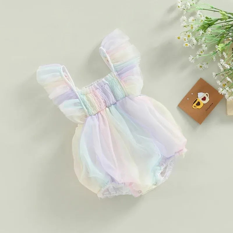 Newborn baby girl's thin cotton modal blend sleeveless one-piece suit jumpsuit in autumn colours