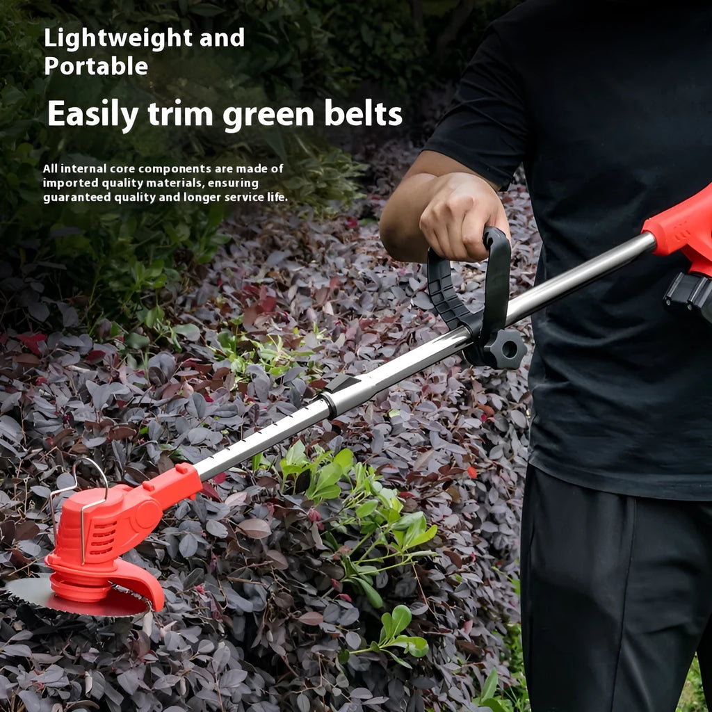 Portable weeding machine, 1300mm garden tool, 0.75kg, black blue or red bare metal finish