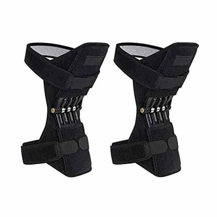 Black and white knee pads for patella joint protection outdoor sports
