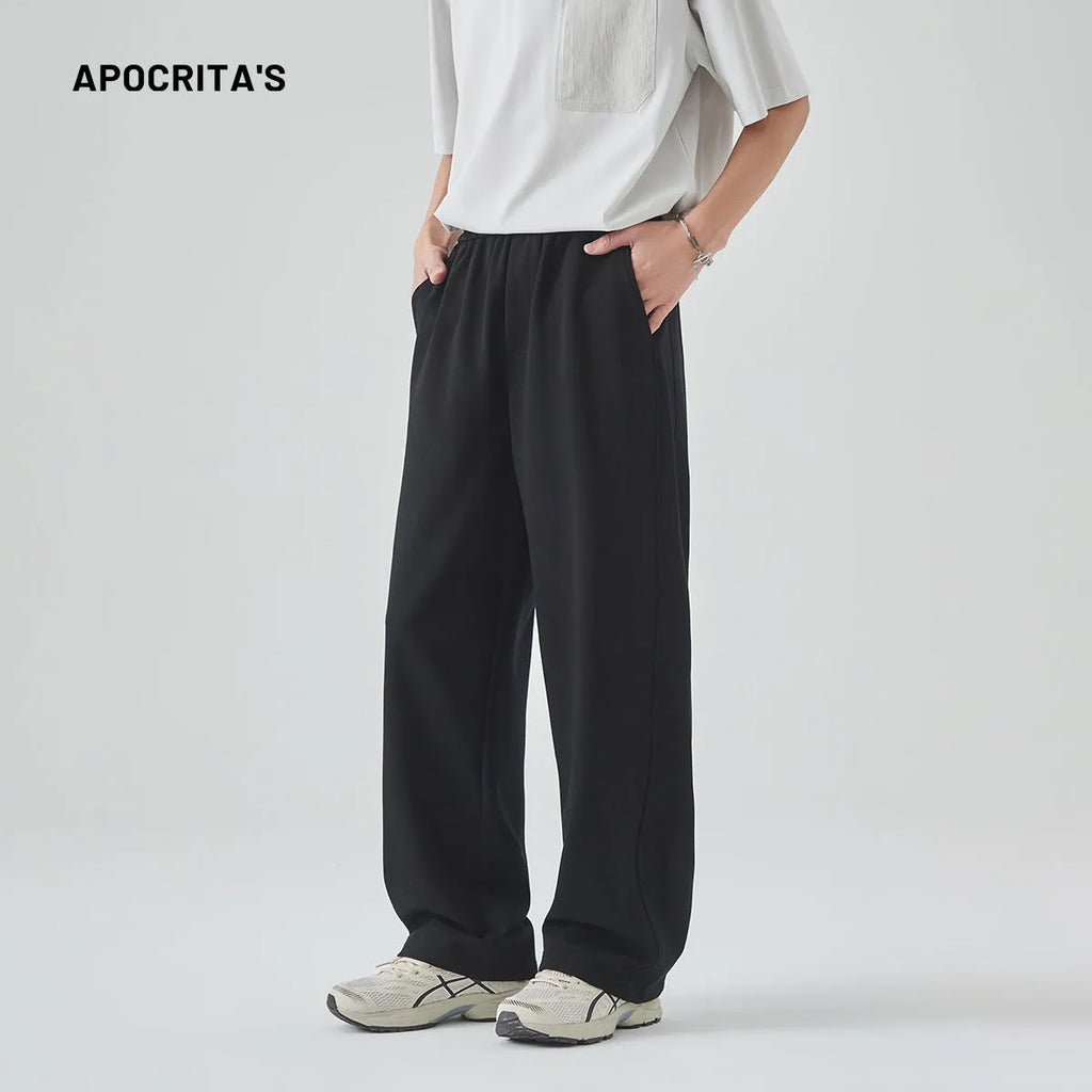 Men's cotton blend straight leg trousers in Paris grey colour showing high waist design with lace-up closure