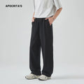 Men's cotton blend straight leg trousers in Paris grey colour showing high waist design with lace-up closure