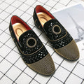 Men's black casual business leather shoes with round toe and sewing thread detail, low-top, artificial PU upper