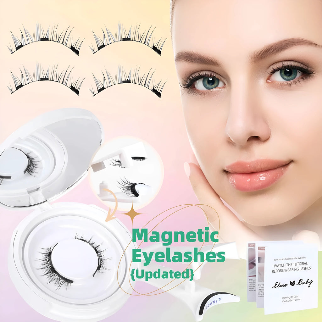 Magnetic suction false eyelashes one pair class mink hair natural simulation daily wear with white clip option