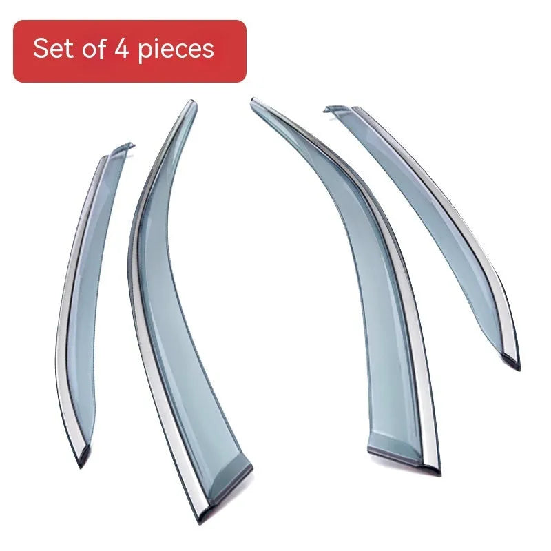 Four-piece PVC window rain visor set for Jeep Wrangler car modification