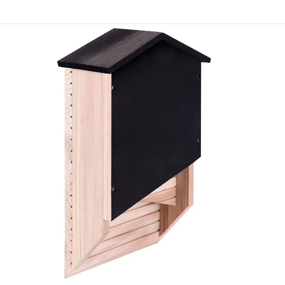 Wooden single-layer bat house made from triple wood, 24 x 8.3 x 9.3 cm, for outdoor garden eaves use