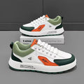 Men's casual sports shoes with round toe and artificial PU upper in white black colour option