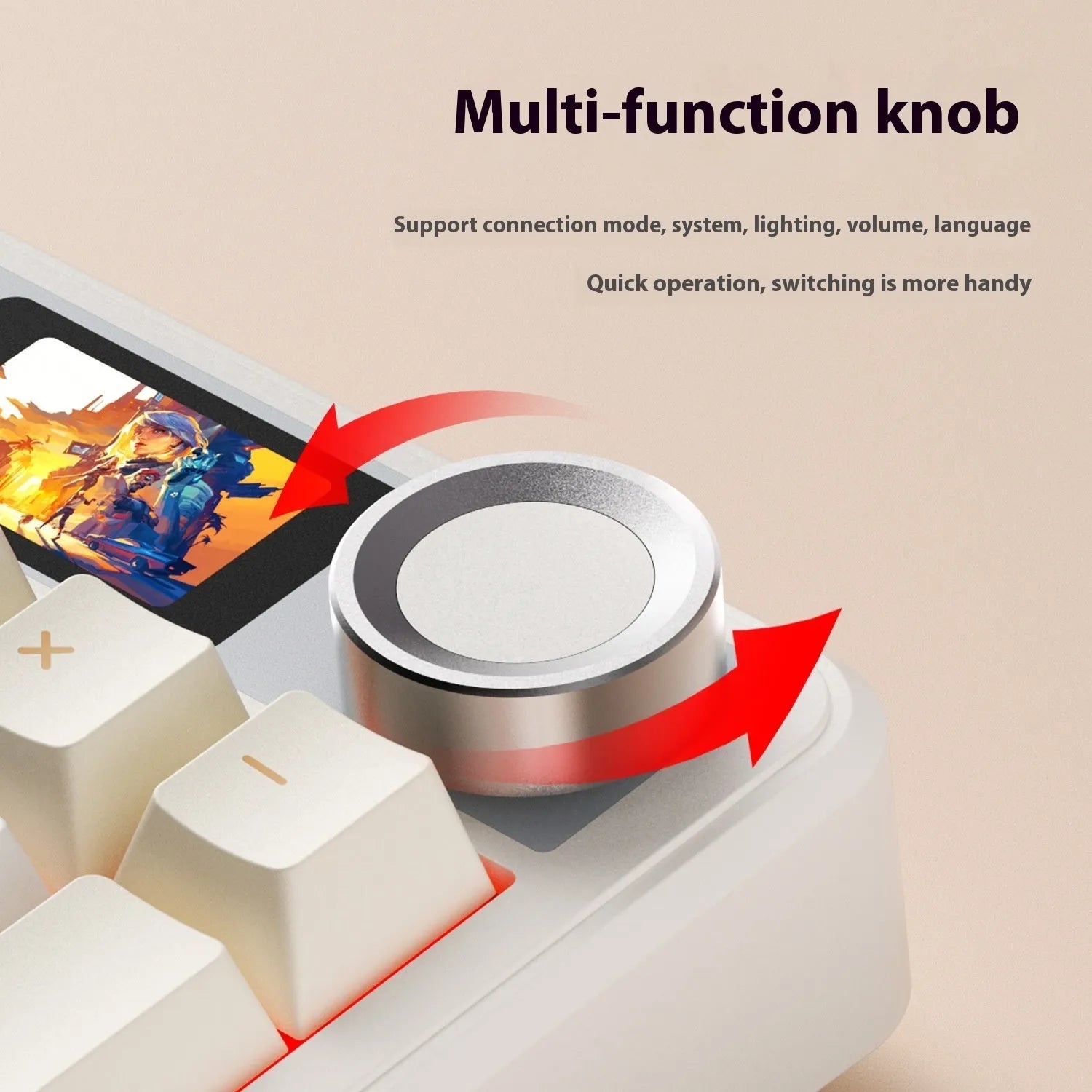 F108pro wireless mechanical keyboard in Milk Brown colour with USB cable and spare switch