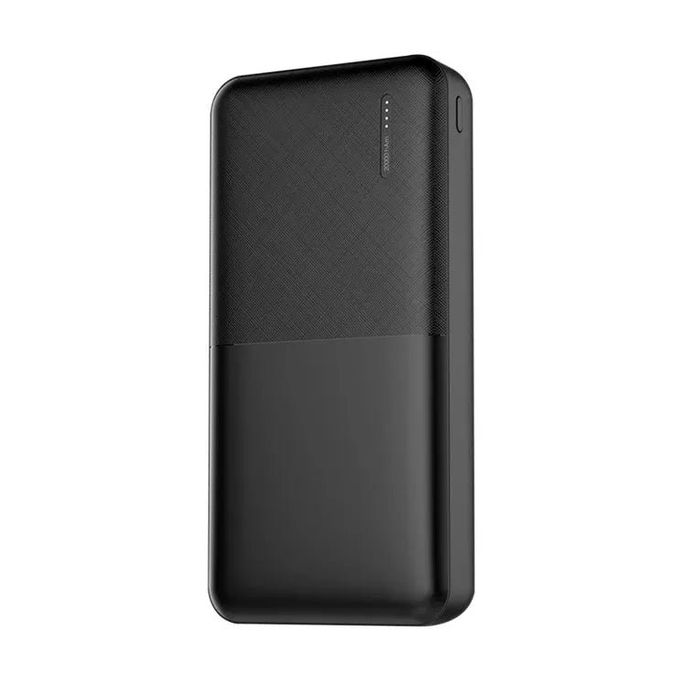 20000mAh power bank with multiple USB ports in black plastic housing