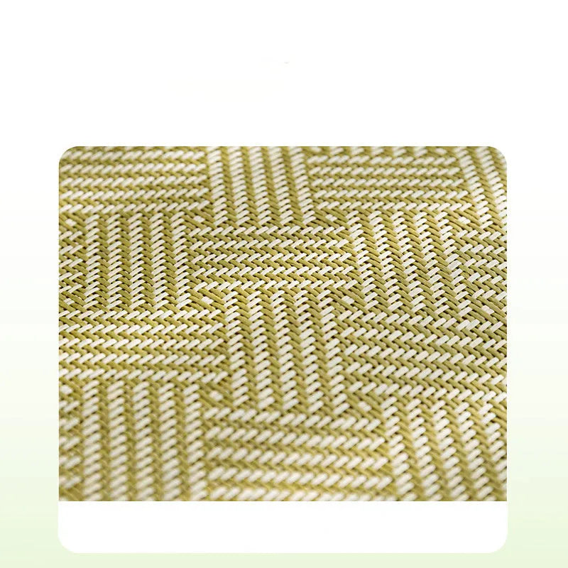 Green pet cooling mat with a raised fruit-shaped backrest, sized for a large dog.