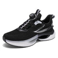 Men's white rotating buckle sports shoes with breathable mesh upper and Korean style design