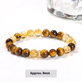 Natural yellow tiger stone and tower crystal bracelet with 8mm geometric beads