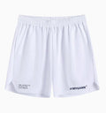Men's grey fitness shorts with a short-length cut and stretch fabric for training.