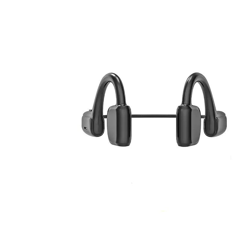 G1 wireless sports Bluetooth headset in earless design, two colour options shown on model ear