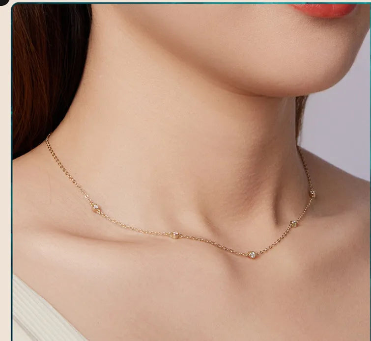925 silver moissanite pendant necklace on adjustable chain 41-50cm silver colour with certificate