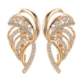 Women's gold-plated ear clips with wings design and micro-inlaid zircon stones in colour H0195