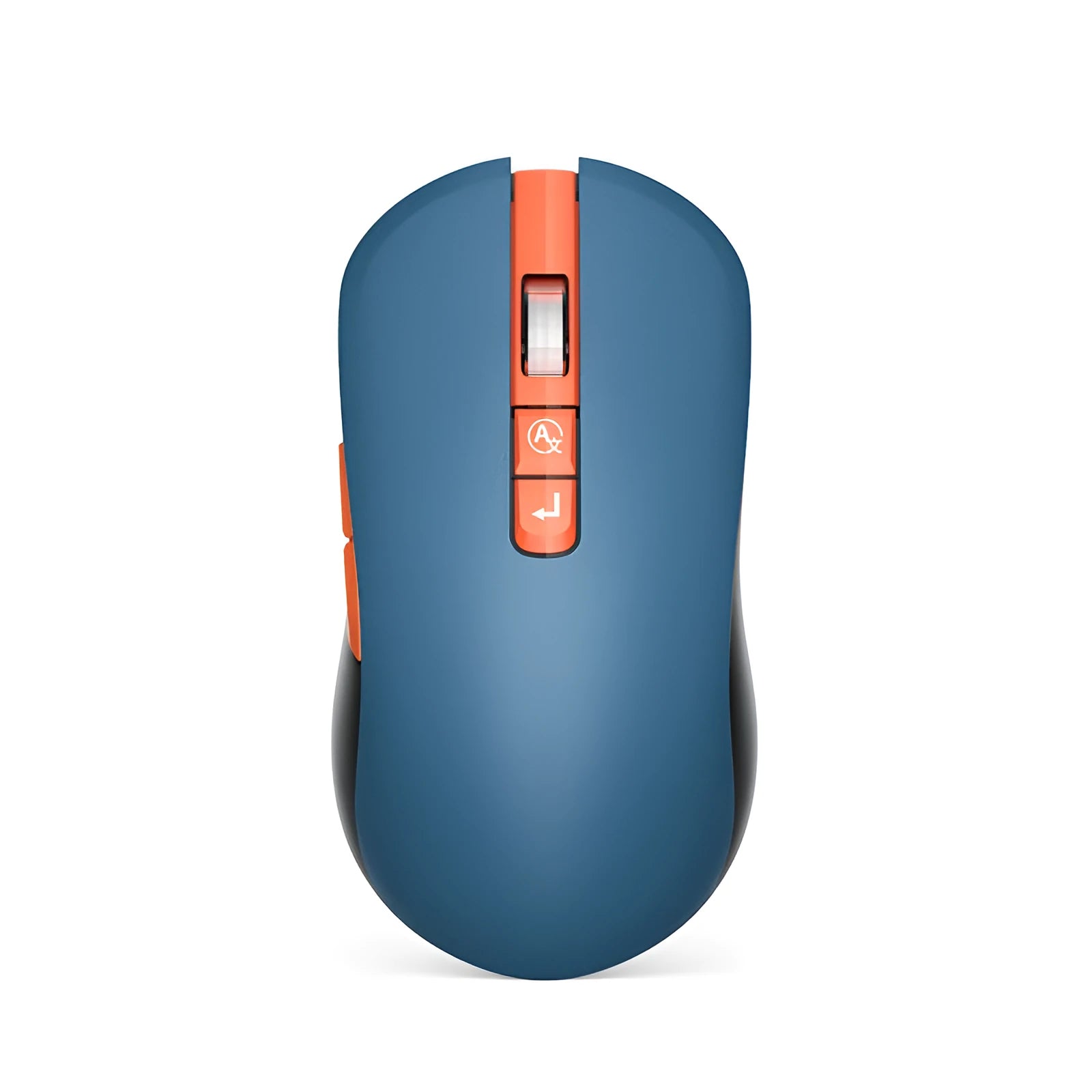 White wireless IFLYTEK gaming mouse with seven buttons on a desk next to a laptop, showcasing its USB receiver.