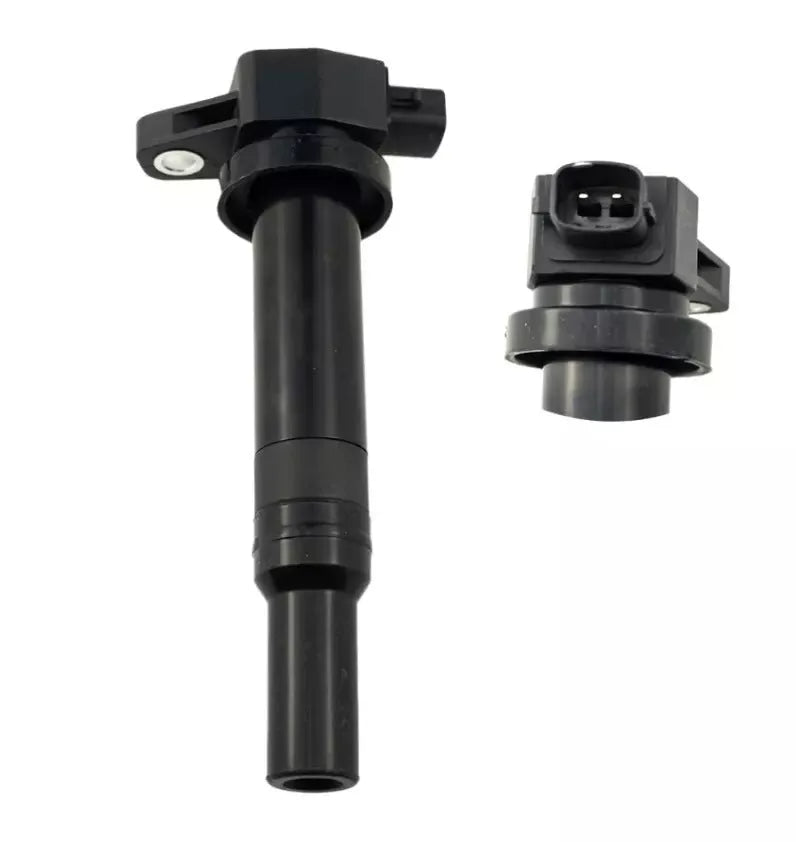 Black ignition coil with Hyundai part numbers 27301-3E400 273013E400 for 4 cylinder engines