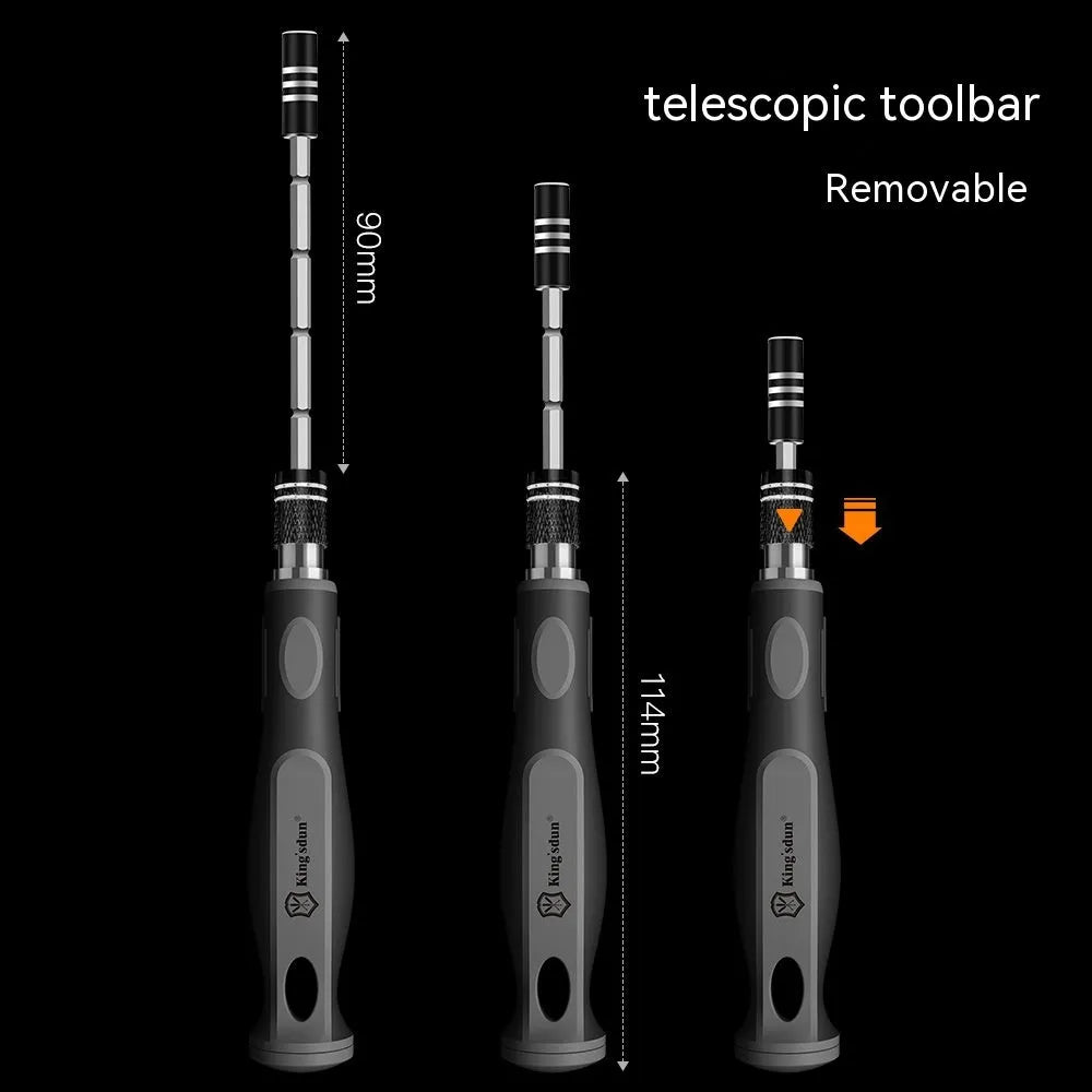 32 in 1 screwdriver set with 30 bits in compact black storage case