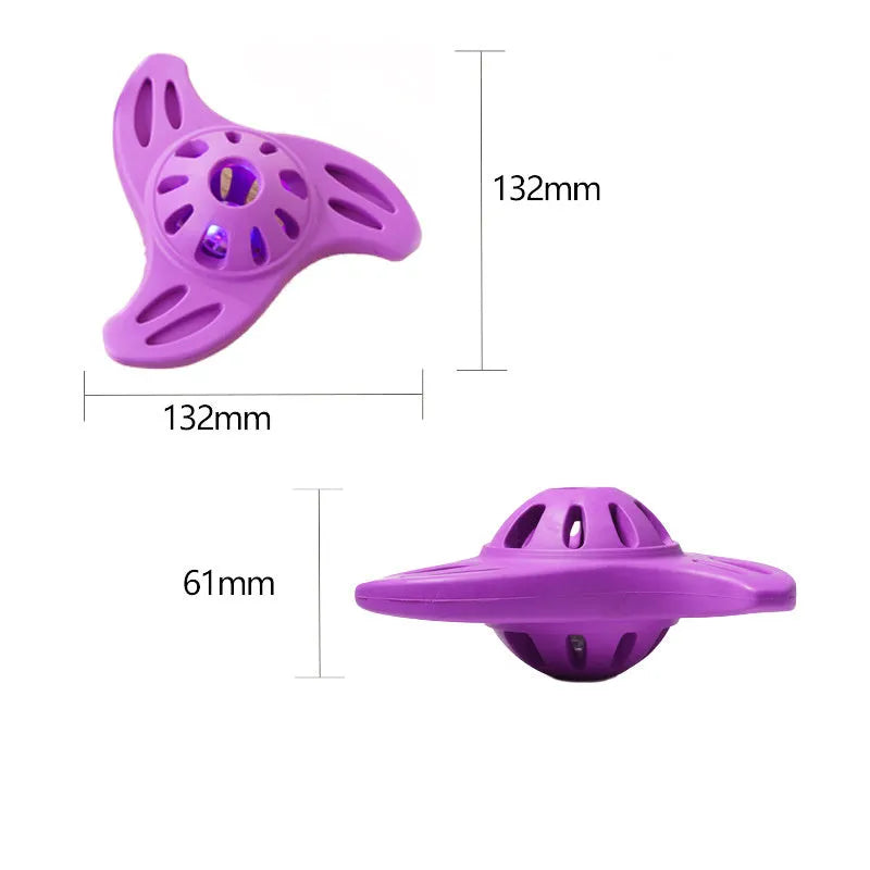 Blue bite-resistant boomerang dog toy with molar edges for medium and large dogs.